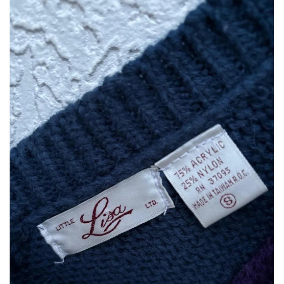 VTG Little Lisa Womens Pullover V Neck Sleeveless Sweater Top Colorblock Sz S - Picture 6 of 6